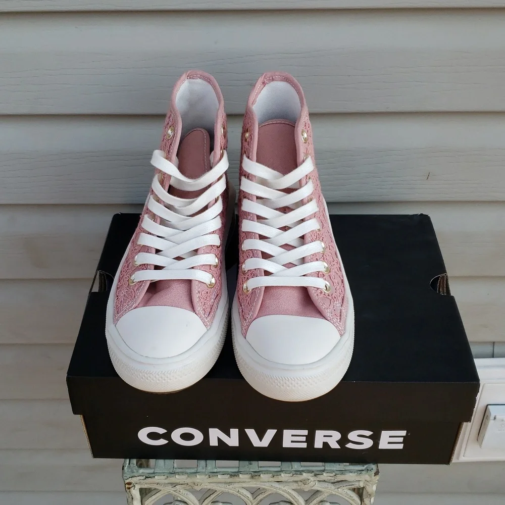 Converse Canvas CTAS Move Platform Daisy Cord Rust Pink Egret Sneakers Size 5.5
